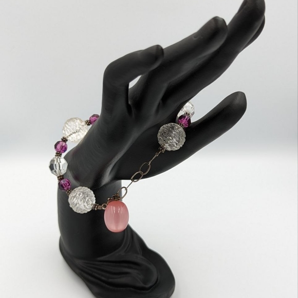 Beautiful Vintage Lucite beads 925 clasp bracelet - Picture 12 of 12